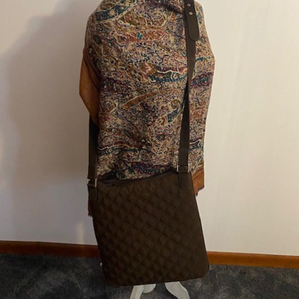Vera Bradley Brown quilted crossbody bag